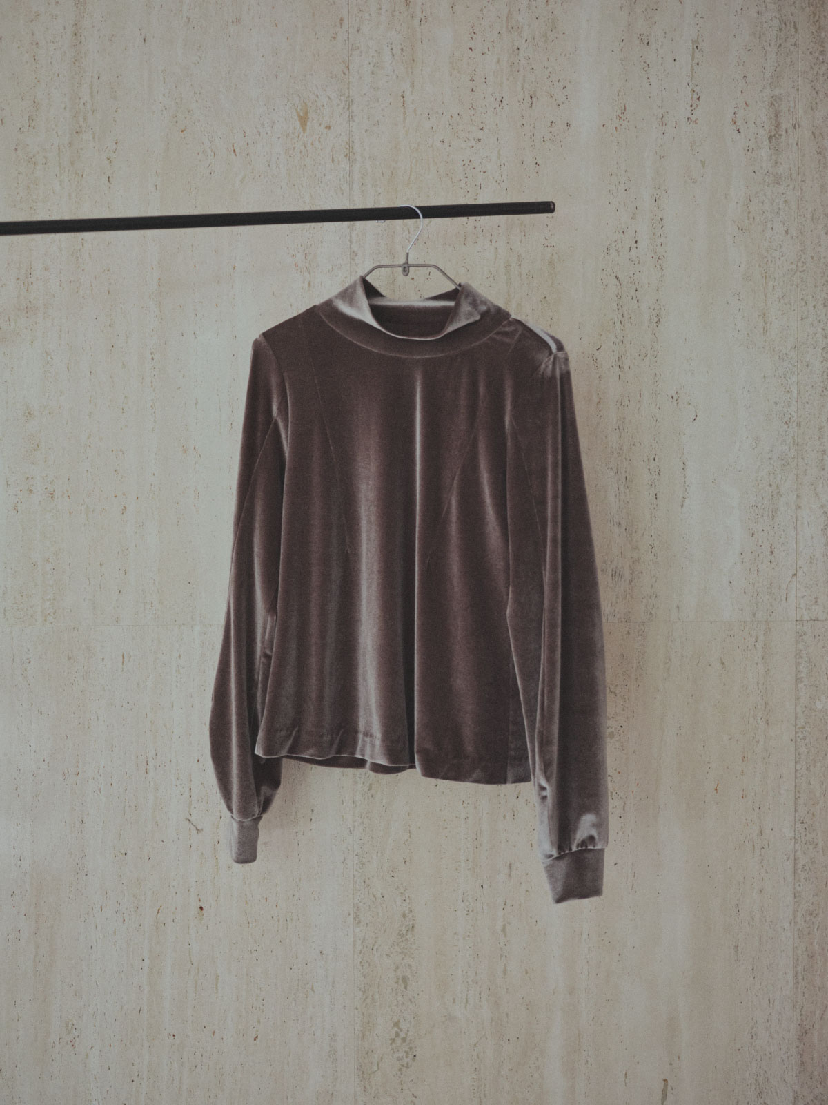 Striped Gather Neck Shirt