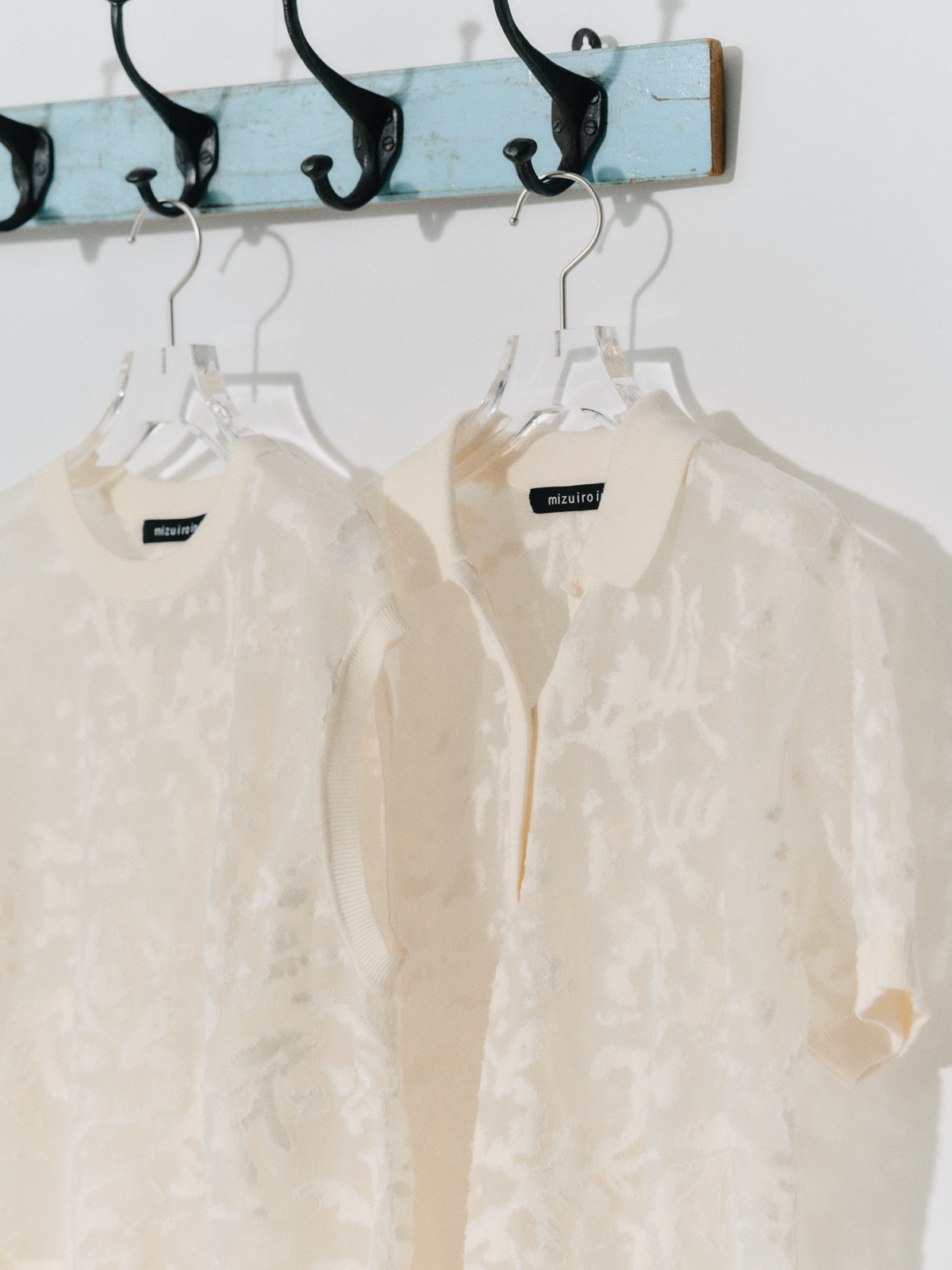 mesh embroidery polo pullover &<br>short vest