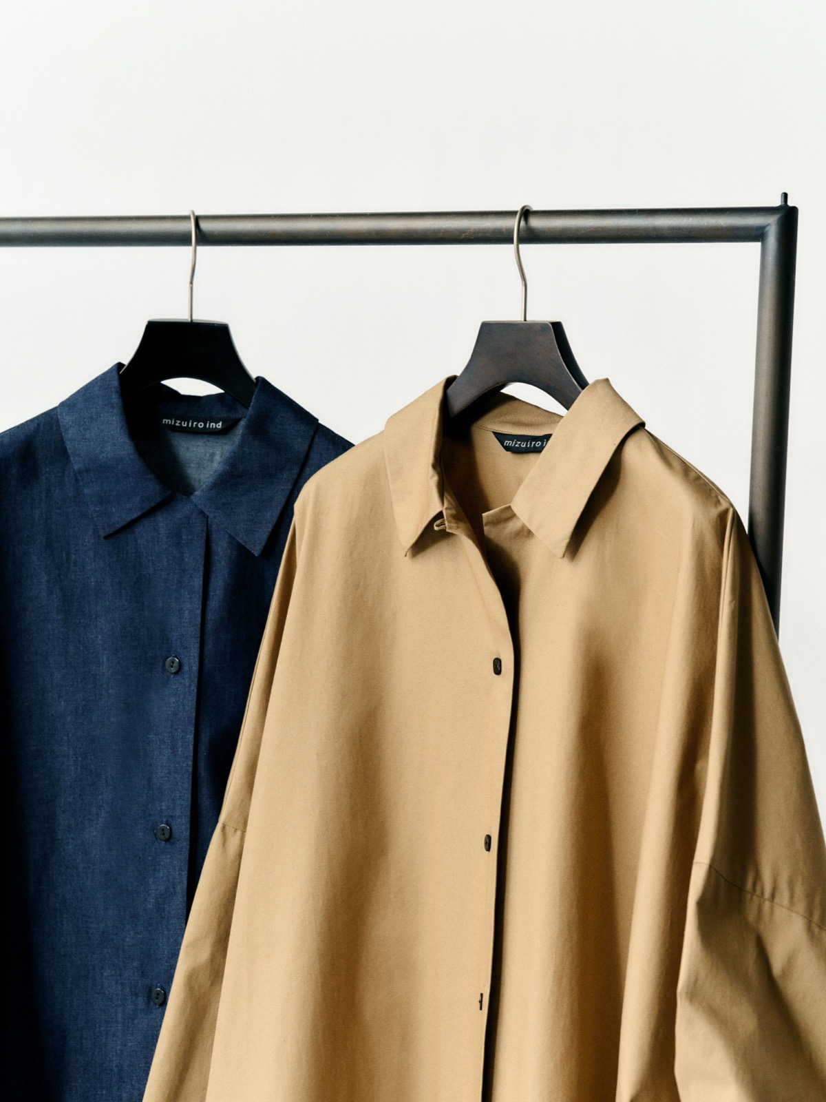 denim wide shirt one-piece &<br>wide shirt one-piece